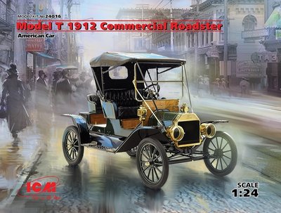 Сборная модель 1:24 автомобиля Ford Model T 1912 Commercial Roadster ICM24016 фото