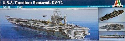 Збірна модель 1:720 авіаносця USS 'Roosevelt' ITL5531 фото