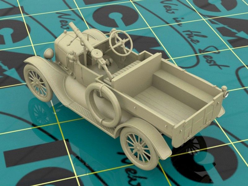Збірна масштабна модель 1:35 автомобіля Ford Model T 1917 LCP з кулеметом Vickers MG ICM35607 фото