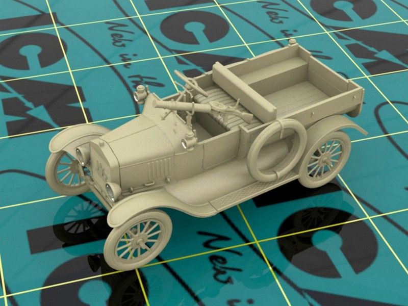 Збірна масштабна модель 1:35 автомобіля Ford Model T 1917 LCP з кулеметом Vickers MG ICM35607 фото