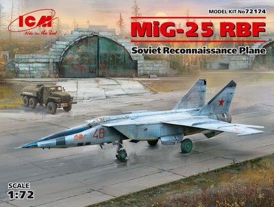 Сборная масштабная модель 1:72 истребителя-перехватчика МиГ-25РБФ ICM72174 фото
