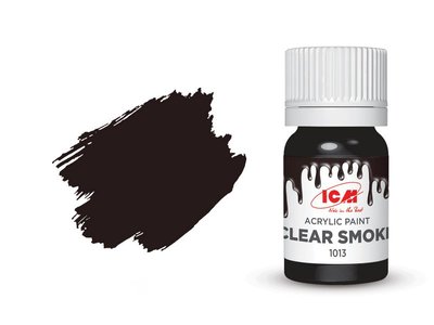 Фарба акрилова темно-сіра (Smoke) напівпрозора ICM 1013 ICM01013 фото