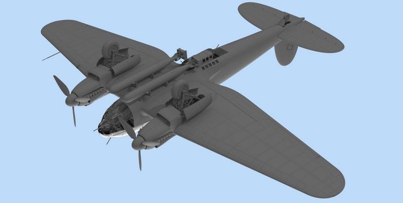Збірна масштабна модель 1:48 торпедоносця He 111H-6 ICM48265 фото