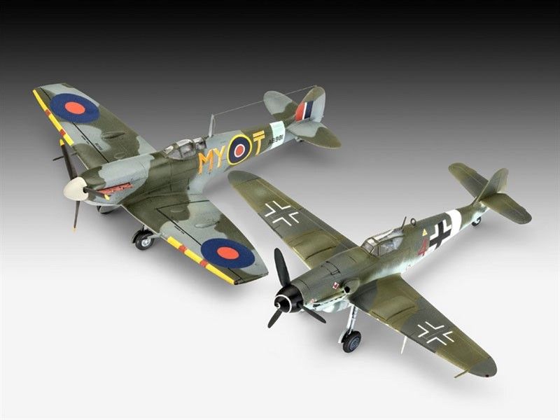 Сборная модель 1:72 истребителей Bf-109G-10 и Spitfire Mk.V RV03710 фото