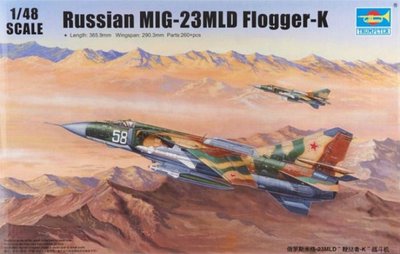 Збірна модель 1:48 винищувача МіГ-23МЛД TRU02856 фото