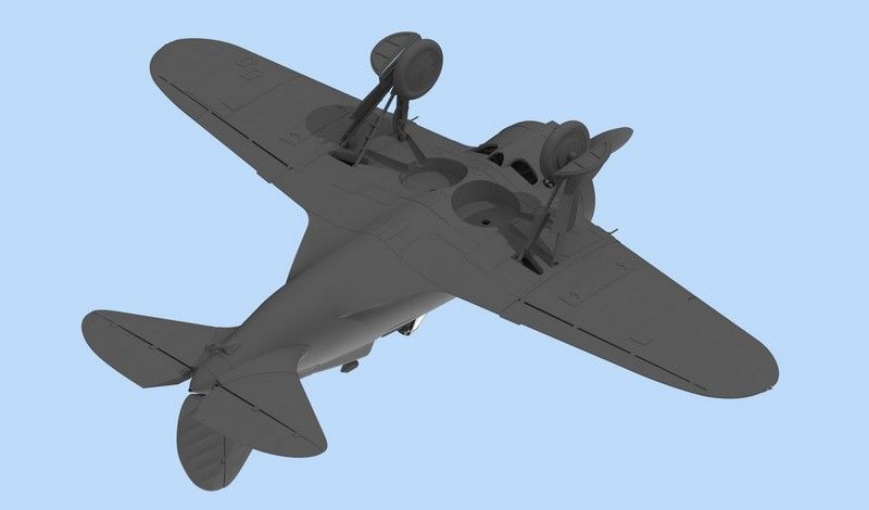Cборная масштабная модель 1:32 истребителя И-16 тип 24 с пилотами ICM32007 фото