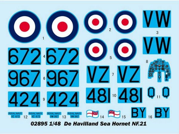Збірна модель 1:48 літака De Havilland Sea Hornet NF.21 TRU02895 фото