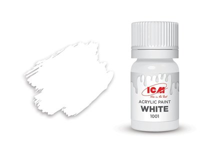 Краска акриловая белая полуматовая ICM 1001 ICM01001 фото