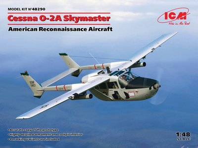 Сборная модель 1:48 самолета Cessna O-2A Skymaster ICM48290 фото