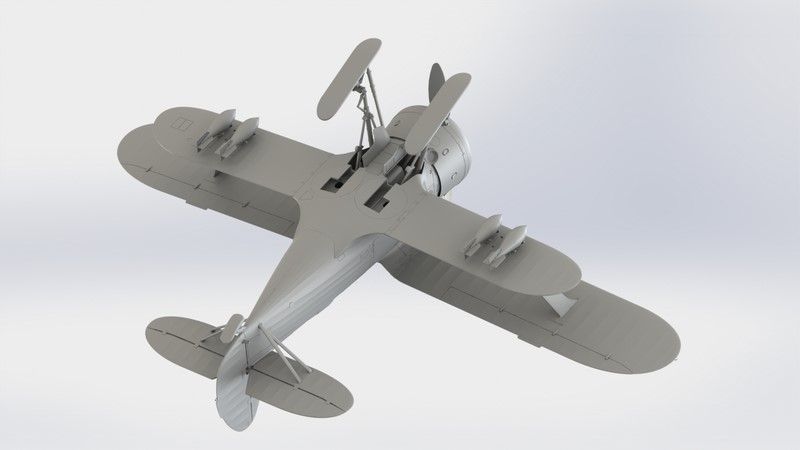 Збірна модель 1:32 винищувача І-153 'Чайка' ICM32011 фото