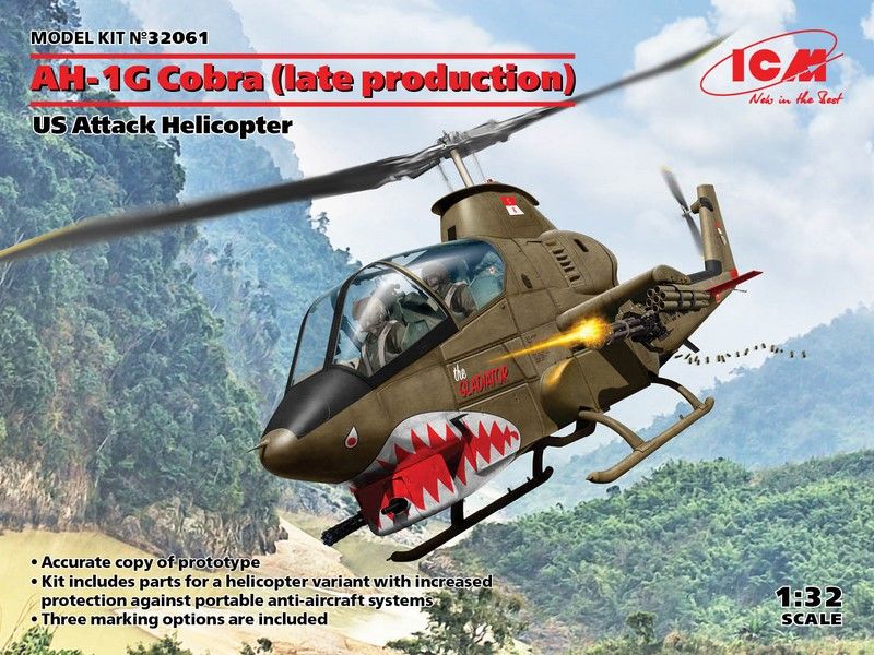 Сборная модель вертолета 1:32 AH-1G Cobra (поздний) ICM32061 фото