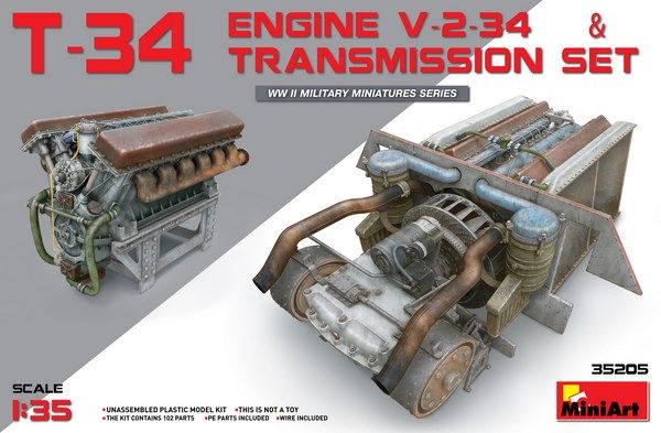 Сборная модель 1:35 двигателя В-2-34 с трансмиссией MA35205 фото