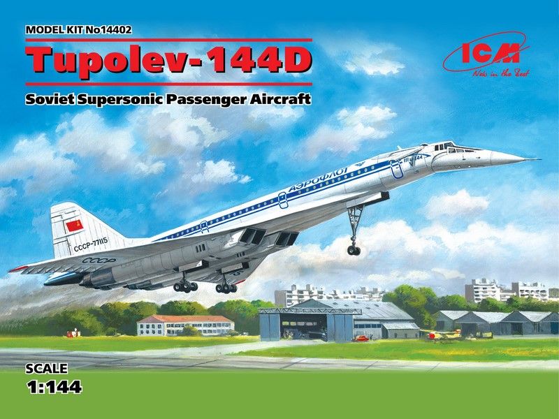 Збірна модель 1:144 лайнера Ту-144Д ICM14402 фото