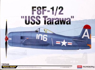 Збірна модель 1:48 винищувача F8F-1/2 'USS Tarawa' AC12313 фото