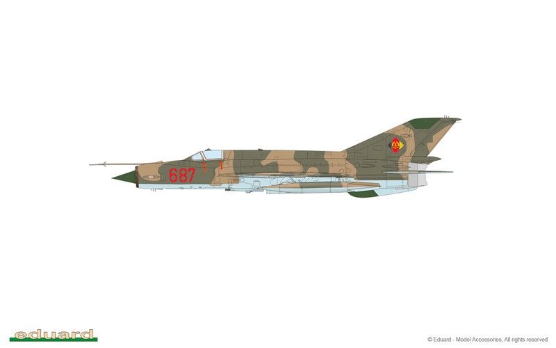 Збірна модель 1:72 винищувача МіГ-21МФ EDU7458 фото