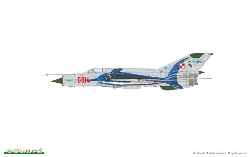 Збірна модель 1:72 винищувача МіГ-21МФ EDU7458 фото