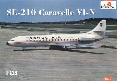 Збірна модель 1:144 літака SE-210 Caravelle VI-N AMO1479 фото