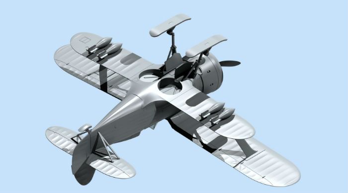 Сборная модель 1:48 истребителя И-153 'Чайка' на лыжах ICM48096 фото