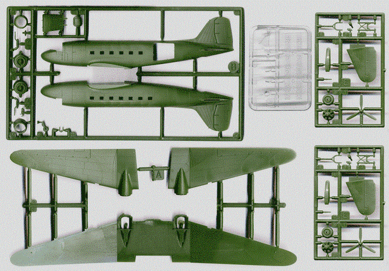 Збірна модель 1:144 літака Douglas C-47 Skytrain RN308 фото