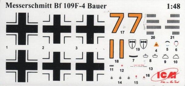 Збірна модель 1:48 винищувача Bf 109F-4 ICM48804 фото