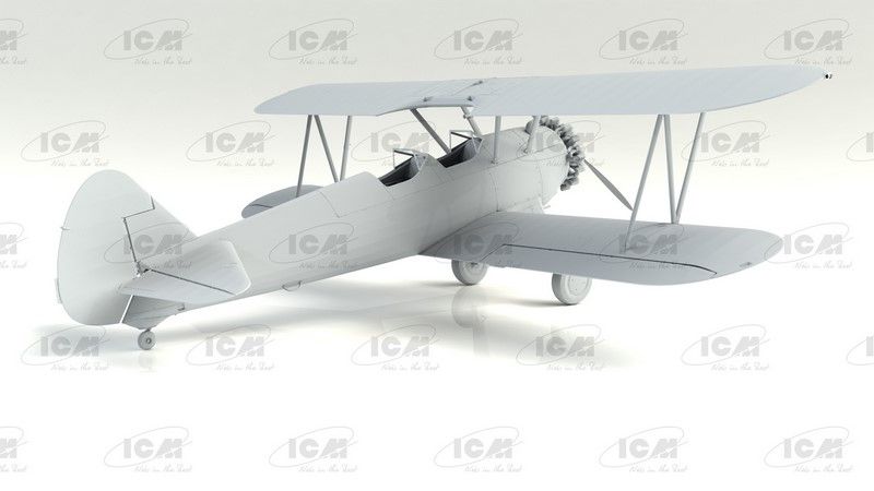 Сборная модель 1:32 самолета Stearman PT-17 с курсантами ICM32051 фото