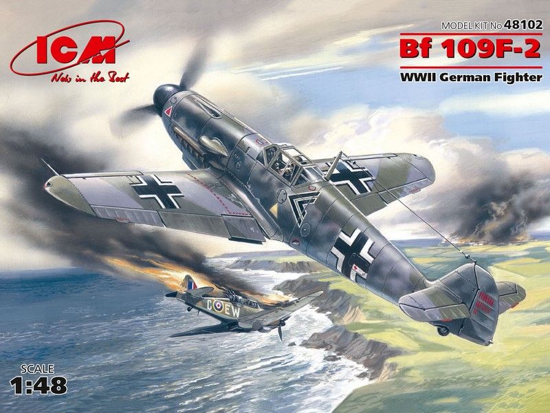 Збірна модель 1:48 винищувача Bf 109F-2 ICM48102 фото