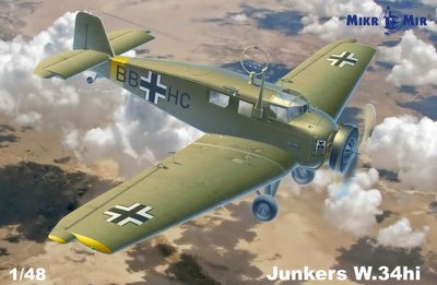Збірна масштабна модель 1:48 літака Junkers W.34hi MM48019 фото