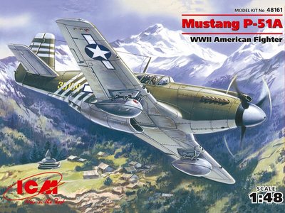 Збірна модель 1:48 винищувача. P-51A Mustang ICM48161 фото