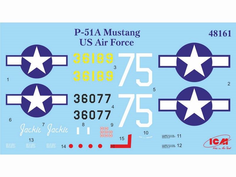 Збірна модель 1:48 винищувача. P-51A Mustang ICM48161 фото