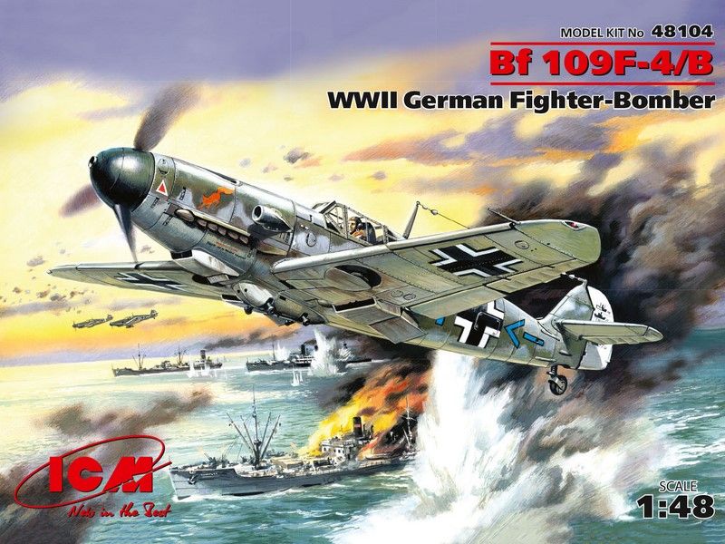 Збірна модель 1:48 винищувача Bf 109F-4B ICM48104 фото