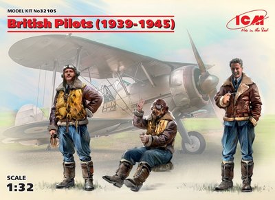 Набор 1:32 фигур Британские пилоты (1939-1945 г.) ICM32105 фото
