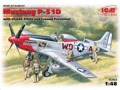Збірна модель 1:48 винищувача P-51D Mustang ICM48153 фото