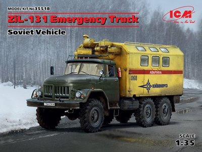 Збірна масштабна модель 1:35 автомобіля ЗіЛ-131 Аварійна служба ICM35518 фото