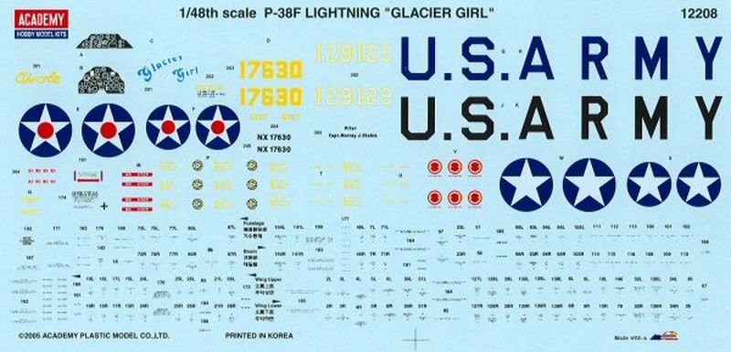Збірна модель 1:48 винищувача P-38F Lightning AC12208 фото