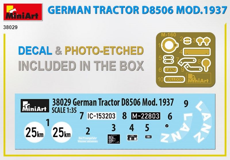 Збірна модель 1:35 трактора Трактор D8506 MA38029 фото