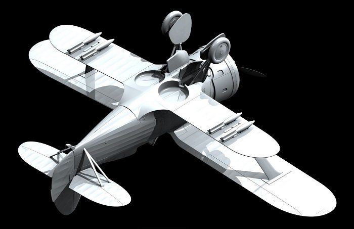 Сборная модель 1:72 истребителя-биплана И-153 'Чайка' ICM72074 фото