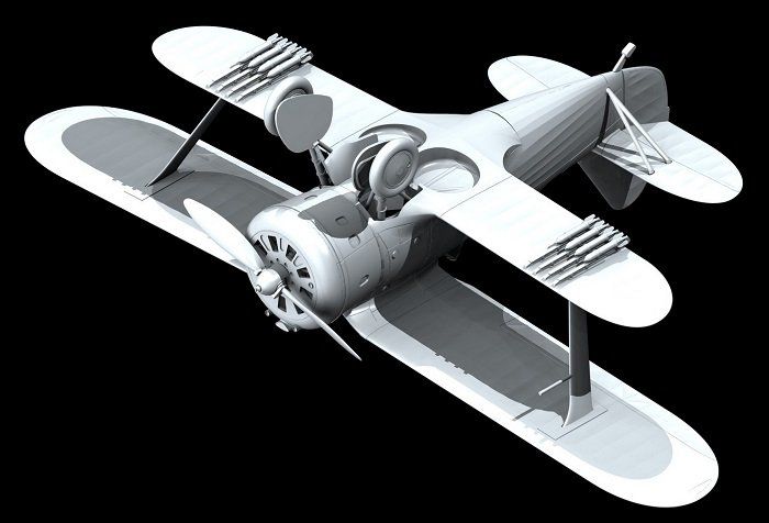 Сборная модель 1:72 истребителя-биплана И-153 'Чайка' ICM72074 фото
