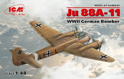 Сборная модель 1:48 бомбардировщика Ju 88A-11 ICM48235 фото