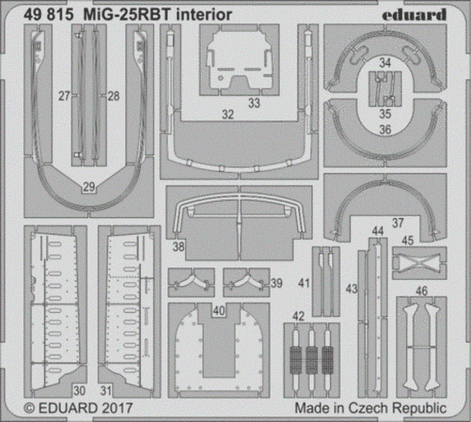 Травление для МИГ-25РБТ от ICM (интерьер) - 1:48 EDU49815 фото