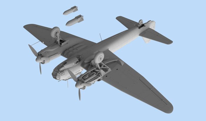 Збірна модель 1:48 бомбардувальника Ju 88A-11 ICM48235 фото