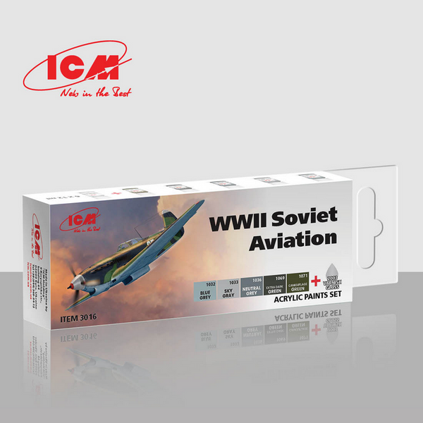 3016 Набір фарб для радянської авіації 2МВ ICM03016 фото