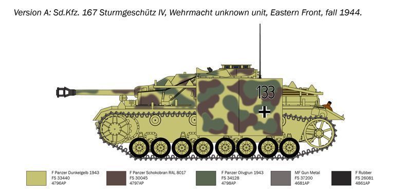 Збірна модель танка Sd.Kfz. 167 Sturmgesch&uuml;tz IV 1/35, Italeri 0223, танки і САУ ITL0223 фото