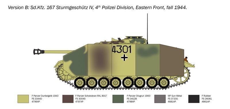 Збірна модель танка Sd.Kfz. 167 Sturmgesch&uuml;tz IV 1/35, Italeri 0223, танки і САУ ITL0223 фото