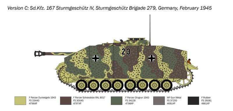 Збірна модель танка Sd.Kfz. 167 Sturmgesch&uuml;tz IV 1/35, Italeri 0223, танки і САУ ITL0223 фото