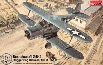 Сборная модель 1:48 cамолета Beechcraft GB-2 Staggerwing Roden, военная авиация до 1945 г. RN447 фото