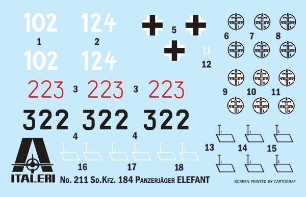 Сборная модель САУ 1:35 Sd. Kfz.184 Panzerjager Tiger (P) Elefant, Italeri 0211 ITL0211 фото
