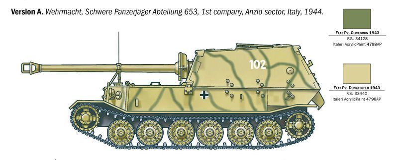 Сборная модель САУ 1:35 Sd. Kfz.184 Panzerjager Tiger (P) Elefant, Italeri 0211 ITL0211 фото