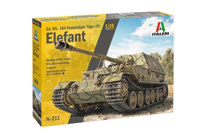 Сборная модель САУ 1:35 Sd. Kfz.184 Panzerjager Tiger (P) Elefant, Italeri 0211 ITL0211 фото