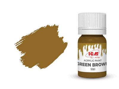 Фарба акрилова зелено-коричнева напівматова ICM 1061 ICM01061 фото