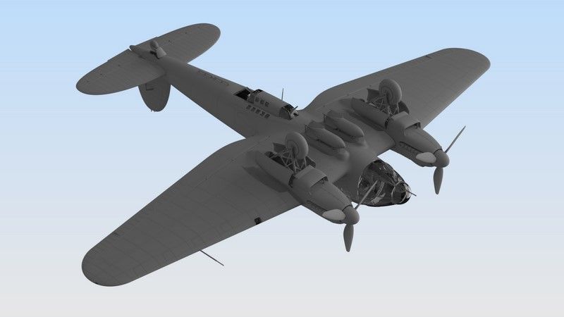 Збірна модель 1:48 німецького бомбардувальника He 111H-16 ICM48263 фото